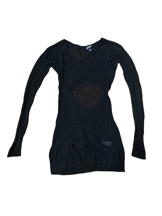 Tildon Tops - Tildon Black Long-Sleeve V-Neck Lightweight Knit Top